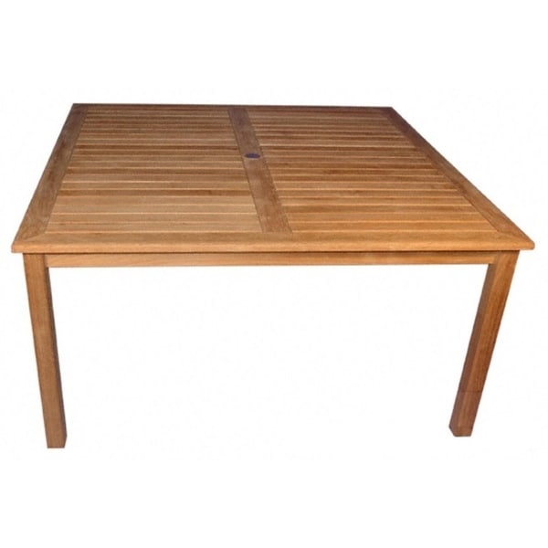 Shop 60" Natural Finish Teak Outdoor Patio Wooden Square 